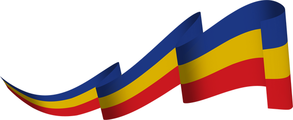 Romania flag ribbon flutter